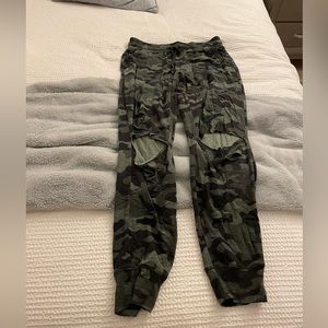 Camo ripped sweats
